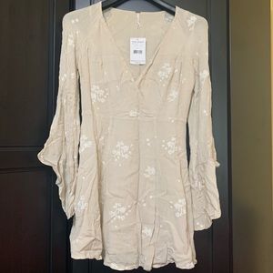 Free People Cream Floral Print Dress- NWT
